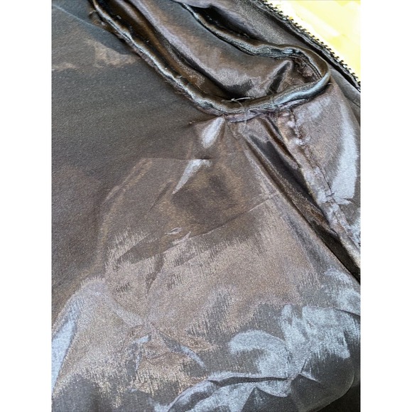 Silk Cocktail Jacket Life & Style Broquet Sequin Beaded Black Gold Olive Med - Picture 9 of 16